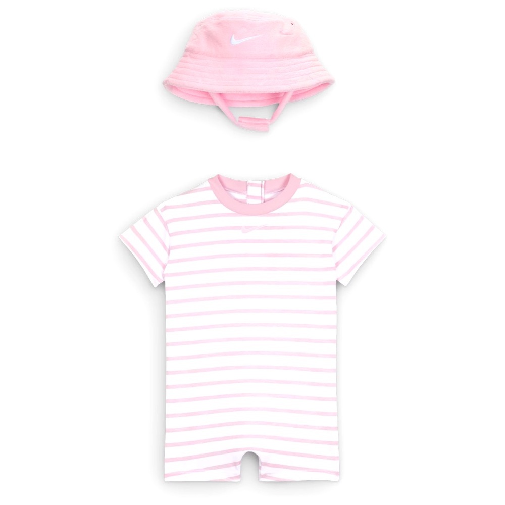 NWT Nike Baby Short Sleeve Romper with Bucket Hat